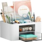 Marbrasse Pen Organizer with 2 Drawer, Multi-Functional Pencil Holder for Desk, ... - Image 2
