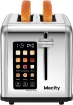 Mecity 2 Slice Toaster Touch Screen 1.5" Wide Slot, Stainless Steel Smart Bread ... - Image 2
