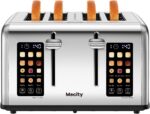 Mecity 4 Slice Toaster with Touch Screen Control, 4 Wide Slots, Stainless Steel ... - Image 2