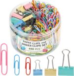 Mr. Pen- Paper Clips and Binder Clips Set, 440 pcs, Colorful Binders & Paperclip... - Image 2