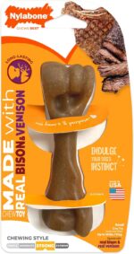 Nylabone Strong Chew Femur Bone Dog Toy Made with Real Bison & Venison, Durable ... - Image 2