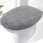 OLANLY Soft Chenille Bathroom Toilet Lid Cover, Machine Washable Seat Covers, 17... - Image 2