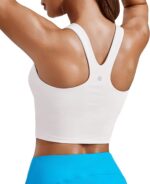 PINSPARK Women Sports Bra High Neck Racerback Workout Crop Tank Top Longline Pad... - Image 2