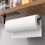 Paper Towel Holder - Self-Adhesive or Drilling, Matte Black, Upgraded Aluminum K... - Image 2