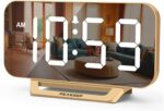 Peakeep Slim Digital Mirror Aesthetic Alarm Clock for Bedrooms Desk Decor - Plug... - Image 2