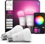 Philips Hue Smart LED A19 Bulb 2-Pack, White Color Ambiance, E26 Base, 7.2W, Ful... - Image 2