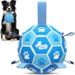 QDAN Dog Toy Balls, World Cup Balls for Dogs, Soccer Ball for Dogs with Straps, ... - Image 2