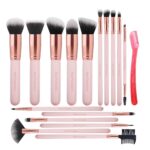 Real Perfection Makeup Brush Set 16 Pcs with 1 Eyebrow Razor Premium Synthetic F... - Image 2