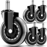 RidRed Office Chair Wheels - Replacement Rubber Wheels - Universal Fit 3 Inch Ca... - Image 2