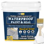 Rubber Liquid Waterproof Sealant, TUFINEIN 53oz/1.5kg Neutral Gray Quick Drying ... - Image 2
