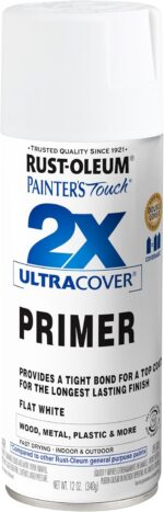 Rust-Oleum 334019 Painter's Touch 2X Ultra Cover Primer Spray, 12 oz, Flat White - Image 2