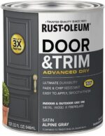 Rust-Oleum 369387 Advanced Dry Door & Trim Paint, Quart, Satin Alpine Gray - Image 2
