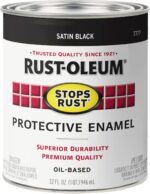 Rust-Oleum 7777502 Stops Rust Brush On Paint, Quart, Satin Black - Image 2