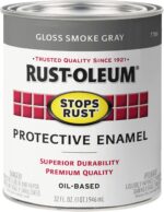 Rust-Oleum 7786502 Protective Enamel Paint Stops Rust, 32-Ounce, Gloss Smoke Gra... - Image 2