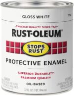 Rust-Oleum 7792502 Stops Rust Brush On Paint, Quart, Gloss White, (Pack of 1) - Image 2