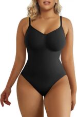 SHAPERX Women's Tummy Control Shapewear Thong Bodysuit Seamless Waist Snatching ... - Image 2