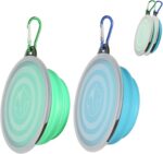 SLSON Collapsible Bowl with Cover Lids,2 Pack Dog Travel Bowls Portable Foldable... - Image 2