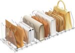 SPACEKEEPER Adjustable Shelf Divider for Closet, Clear Purse Organizers for Clos... - Image 2