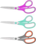 Scissors, iBayam 8" All Purpose Scissors Bulk 3-Pack, Ultra Sharp 2.5mm Thick Bl... - Image 2