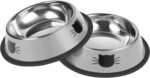 Serentive 2 Pcs Non-Slip Stainless Steel Small Cat Food Bowls - Unbreakable, Thi... - Image 2