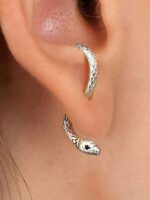 Snake Earrings for Women, Curved Serpent Hoop Earring for Women,Trendy Snake Sha... - Image 2