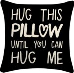 Sufamb Hug This Pillow Until You Can Hug Me Throw Pillow Covers, 18 x 18 Pillow ... - Image 2