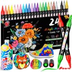 TBC The Best Crafts Acrylic Paint Markers, 24 Colors Dual Tip – Waterproof, Non-... - Image 2
