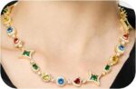 Tears of the Rainbow Hip-Hop Alloy Zirconia Necklace for Men & Women, Colorful G... - Image 2