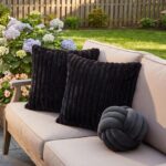 Tegeme Set of 3 Knot Pillow Ball and 18" Throw Pillowcases Fuzzy Striped, Soft K... - Image 2