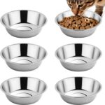 Tifanso 6PCS Stainless Steel Cat Bowls Dishes, 5.6” Metal Shallow Wide Whisker F... - Image 2