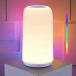 Touch Bedside Table LED Lamp, [Sleek Design & RGB Mode] Multi-Color Dimmable wit... - Image 2