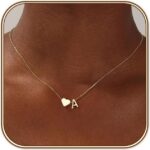 Turandoss Heart Initial Necklace for Women Teen Girls - 18K Gold Plated Letter A... - Image 2
