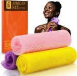 UJFQBH 3 Pieces African Bath Sponge African Net Long Net Bath Sponge Exfoliating... - Image 2