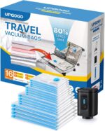 UPGOGO Combo 16 Pack Travel Vacuum Bags with Portable Electric Pump, Space Saver... - Image 2