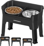 URPOWER 3-in-1 Elevated Dog Bowls - Mess Proof Double Deck 4 Height Adjustable R... - Image 2