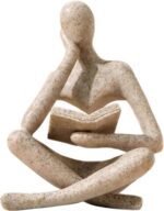 UTTCMK Bookshelf Decor Thinker Statue - Abstract Art Reading Thinker Sculpture F... - Image 2