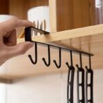 Under-Shelf Hanging Organizer with 6 Hooks – Space-Saving Rack for Cups, and Kit... - Image 2