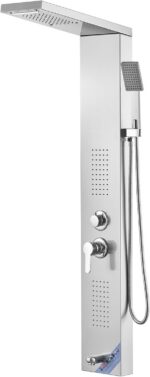 VEVOR Shower Panel System, 5 Shower Modes, LED Shower Panel Tower, Rainfall, Wat... - Image 2