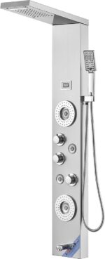 VEVOR Shower Panel Tower System, 6 Shower Modes, LED & Display Shower Panel, Rai... - Image 2