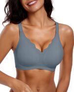 Vertvie Women Seamless Jelly Bras No Underwire Supportive Wireless Push Up Full ... - Image 2