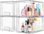 Vtopmart 4 Pack Large Stackable Storage Drawers,Easily Assemble Acrylic Bathroom... - Image 2