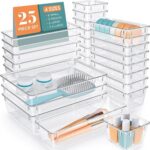 WOWBOX 25 PCS Clear Plastic Drawer Organizer Set, 4 Sizes Desk Drawer Divider Or... - Image 2
