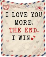 WRAPIX Anniversary Couple Gifts for Men Women - I Love You More Soft Fleece Thro... - Image 2
