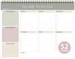 Weekly To Do List Notepad, Undated Planner with 52 Sheets (8.5''x11''), Desk Wee... - Image 2