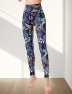 Women Yoga Pants High Waist Printed Compression Workout Leggings Tummy Control A... - Image 2