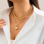 Women's Hip Hop Necklace Set - 4-Piece Chunky Chain Jewelry with Beaded Choker, ... - Image 2