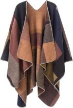 Women's Shawl Wraps Open Front Poncho Cape Oversized Sweaters Casual Cardigan Sh... - Image 2