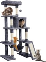 Yaheetech 63in Large Cat Tree for Heavy Cats up to 22lbs, Anti-Wobble Tower with... - Image 2