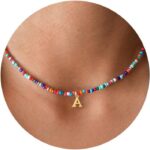 Yoosteel Colorful Initial Necklaces for Girls Kids - Cute Beaded Initial Necklac... - Image 2