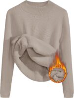 ZESICA Women's Fleece Sherpa Lined Sweater 2026 Winter Thermal Shirts Long Sleev... - Image 2